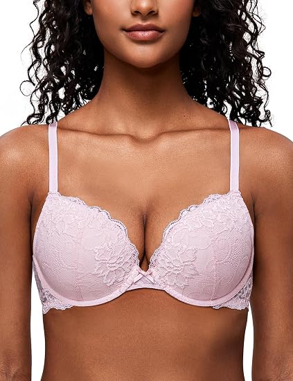 Women’s Push Up Lace Bra Comfort Padded Underwire Bra Lift Up