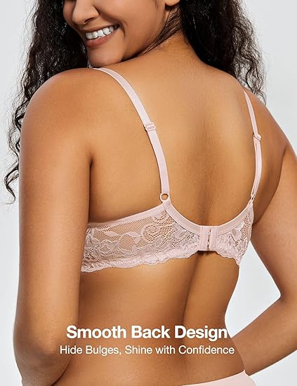 Women’s Push Up Lace Bra Comfort Padded Underwire Bra Lift Up