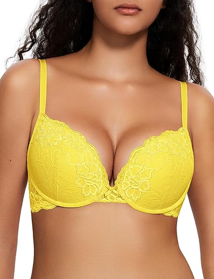 Women’s Push Up Lace Bra Comfort Padded Underwire Bra Lift Up